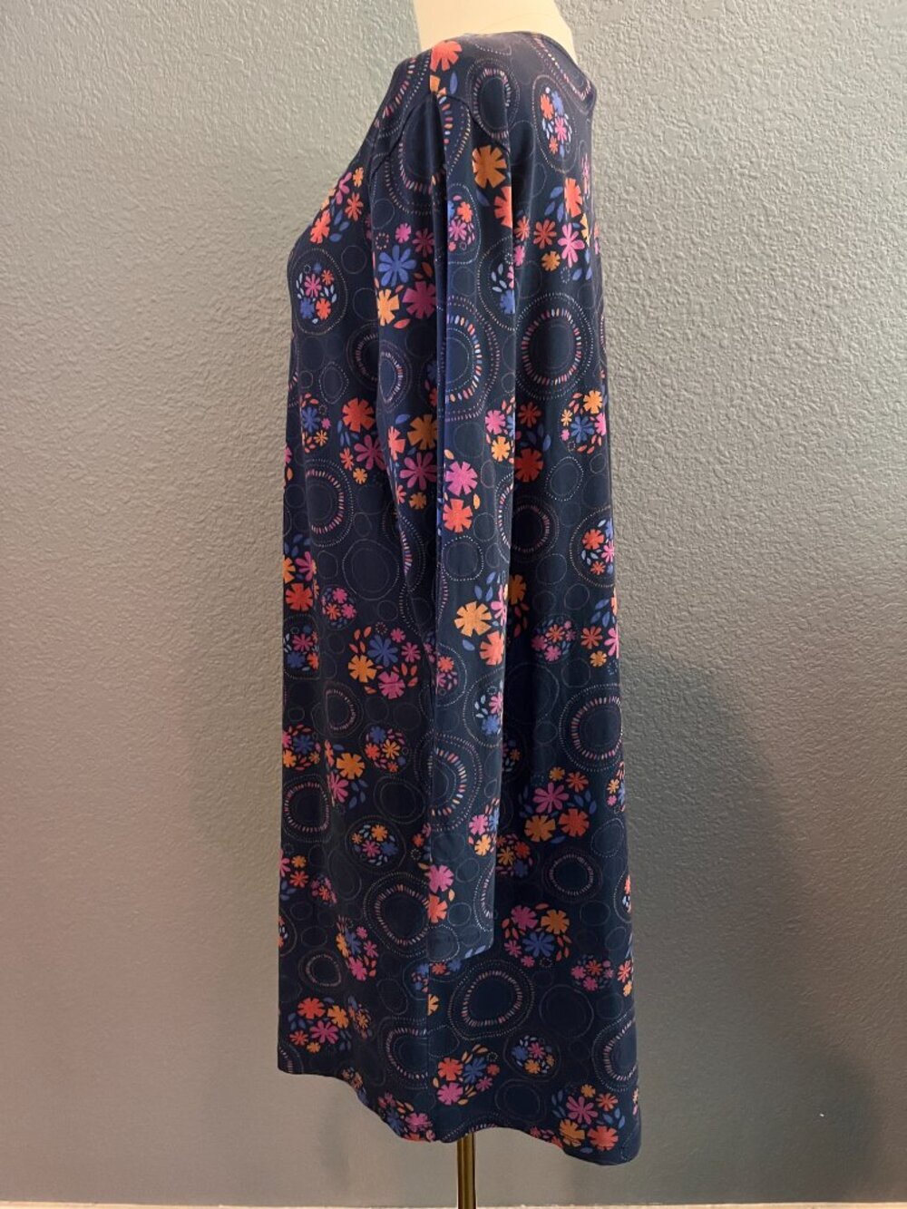 GUDRUN SJODEN KNIT COTTAGECORE LAGENLOOK LONG SLEEVE FLORAL MIDI DRESS - EUC- XL - Picture 5 of 12